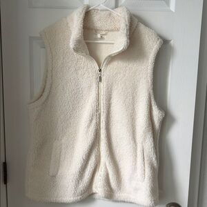 Maurices Cream Sherpa Zip-Up Vest